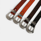 Ceinture Western Cuir Pleine Fleur Texturé Boucle Femme | Texvorn La Maison de la Ceinture