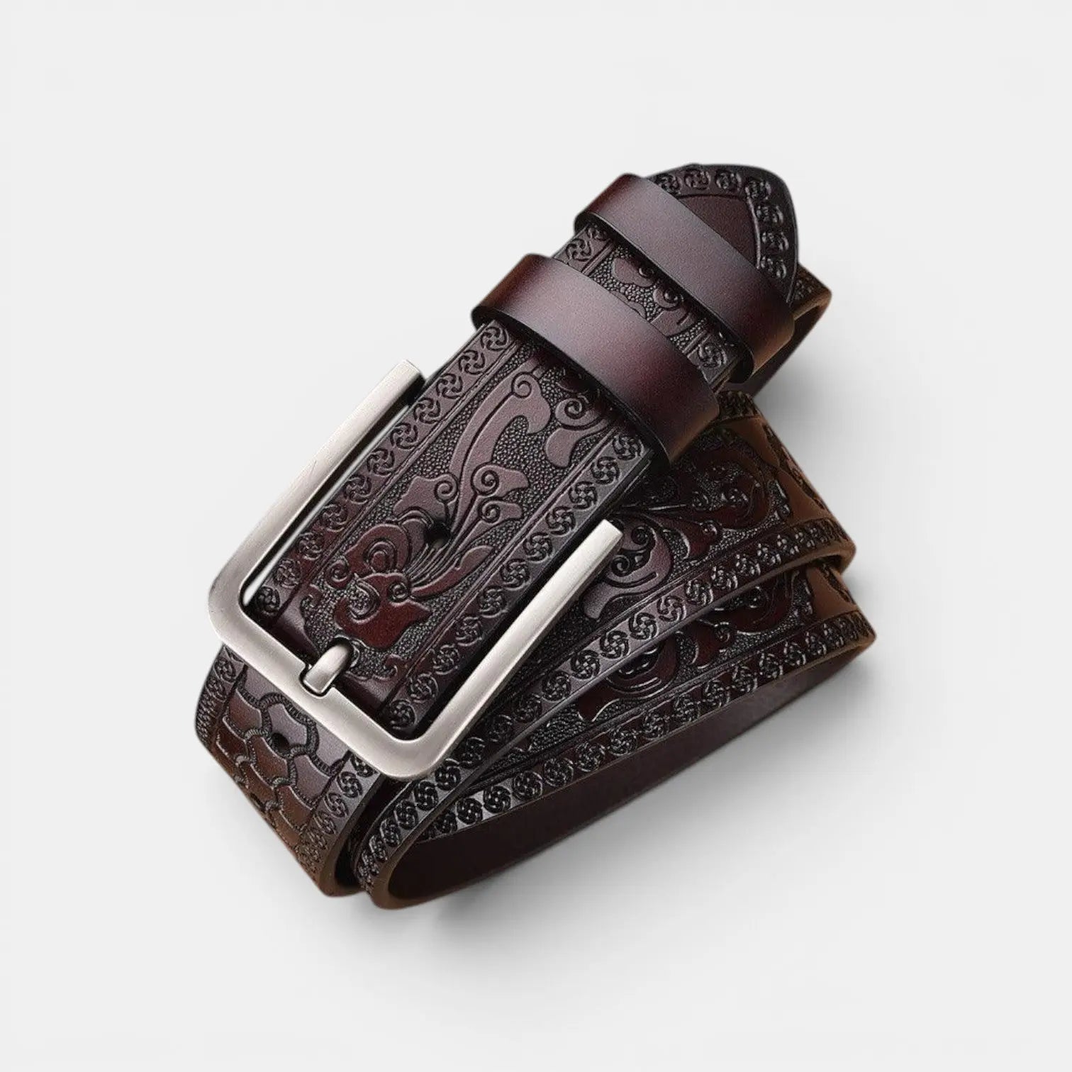 Ceinture Cuir Texturé Homme Western Motifs Floraux Ardillon | Florvex La Maison de la Ceinture