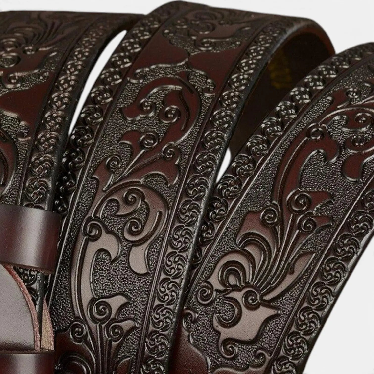 Ceinture Cuir Texturé Homme Western Motifs Floraux Ardillon | Florvex La Maison de la Ceinture