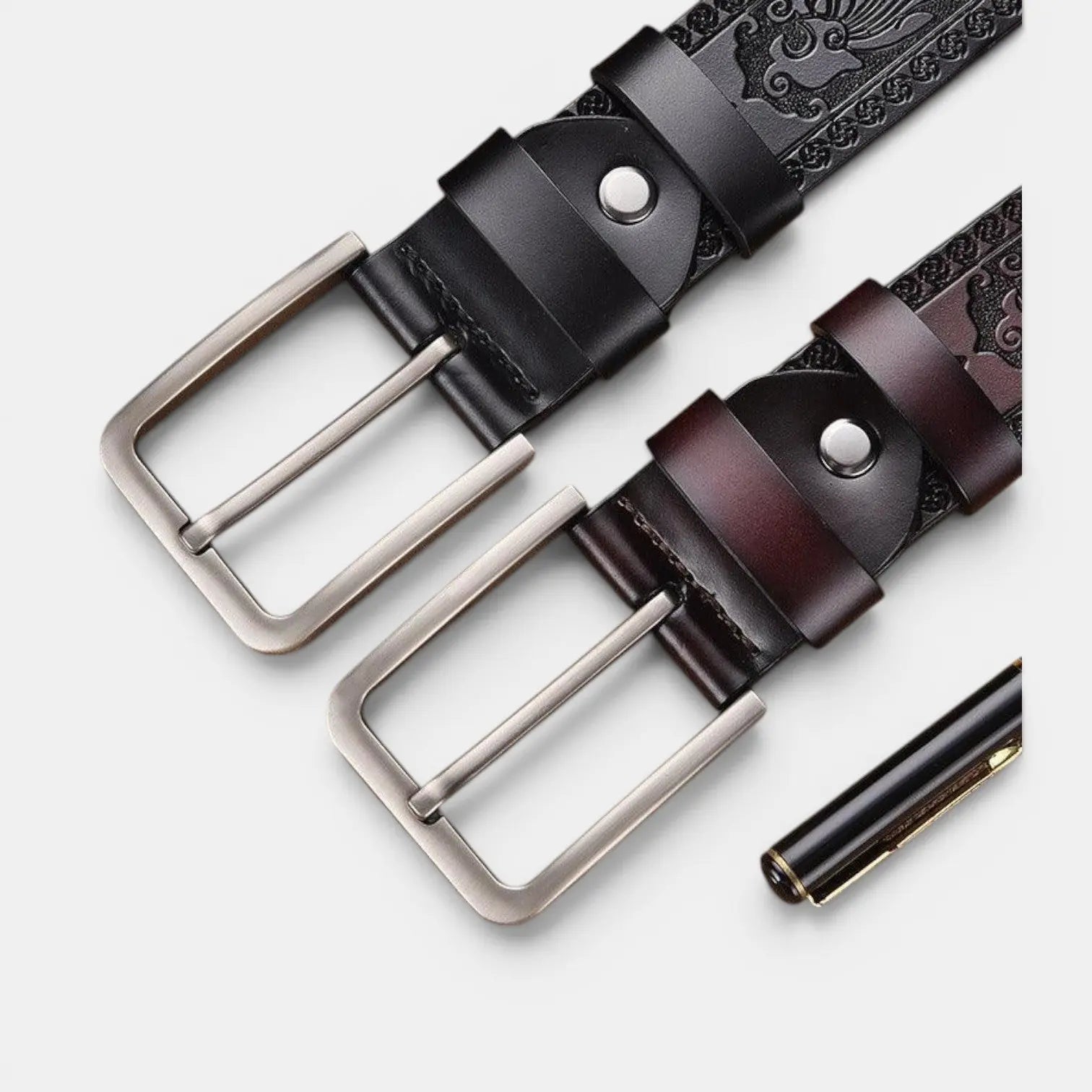Ceinture Cuir Texturé Homme Western Motifs Floraux Ardillon | Florvex La Maison de la Ceinture