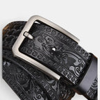 Ceinture Cuir Texturé Homme Western Motifs Floraux Ardillon | Florvex La Maison de la Ceinture