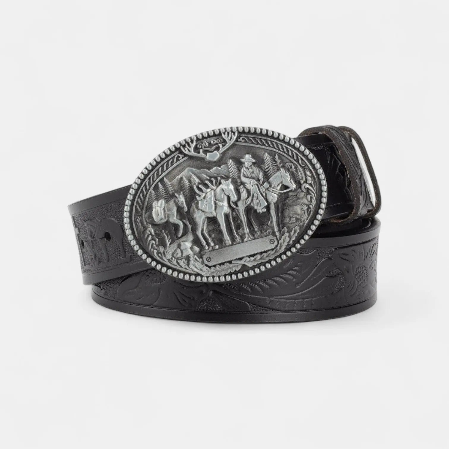 Ceinture Western Cuir Texturé Cloutée Homme Boucle Ovale | Cavtex La Maison de la Ceinture