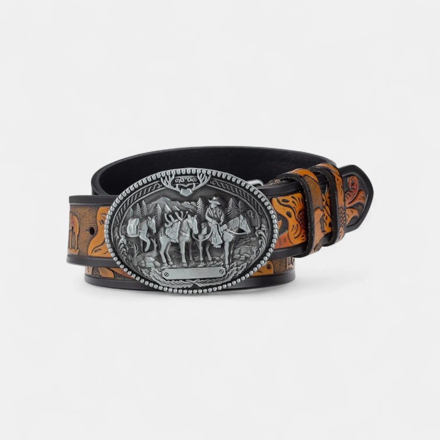 Ceinture Western Cuir Texturé Cloutée Homme Boucle Ovale | Cavtex La Maison de la Ceinture