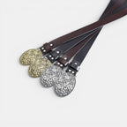 Ceinture Simili Cuir Homme Boucle Western Fleurie Café | Norvek