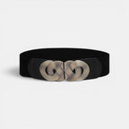 Ceinture Large Élastique Femme Boucle Ronde Dorée | Rovelx La Maison de la Ceinture