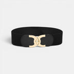 Ceinture Élastique Large Femme Taille Haute Boucle Ronde Dorée | Melvax La Maison de la Ceinture