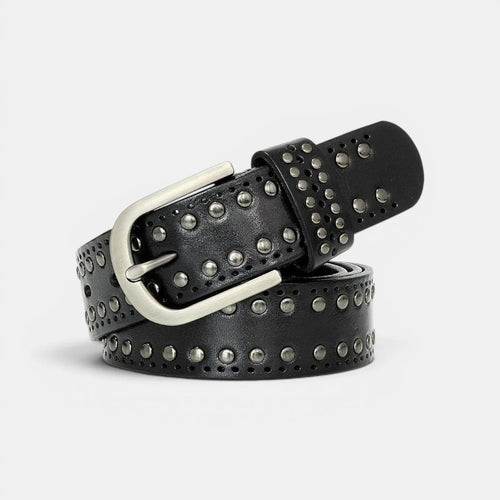 Ceinture Cuir Cloutée Perforée Femme Boucle Ardillon | Talvix La Maison de la Ceinture
