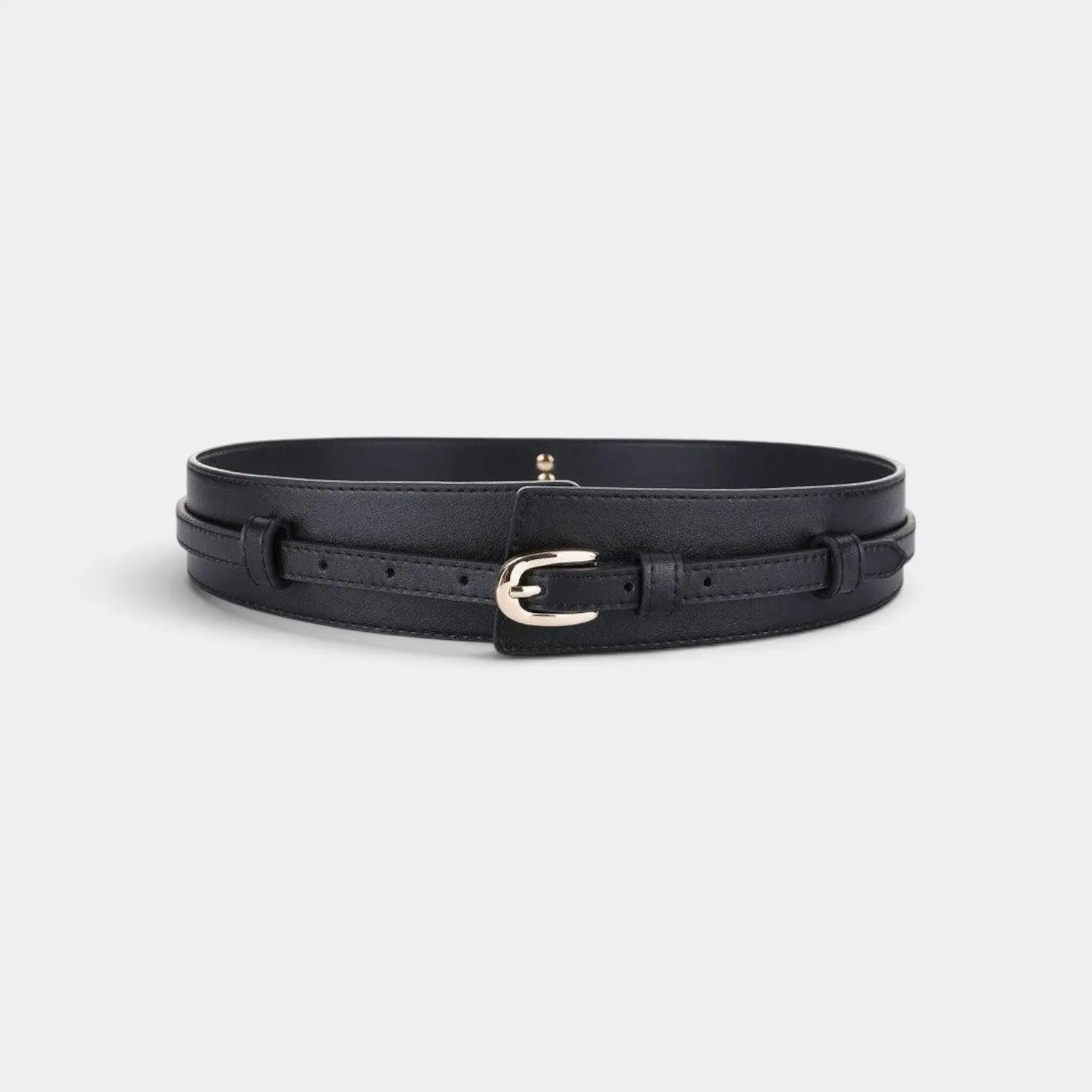Ceinture Large Cuir Lisse Taille Haute Boucle Dorée Femme | Calvex La Maison de la Ceinture