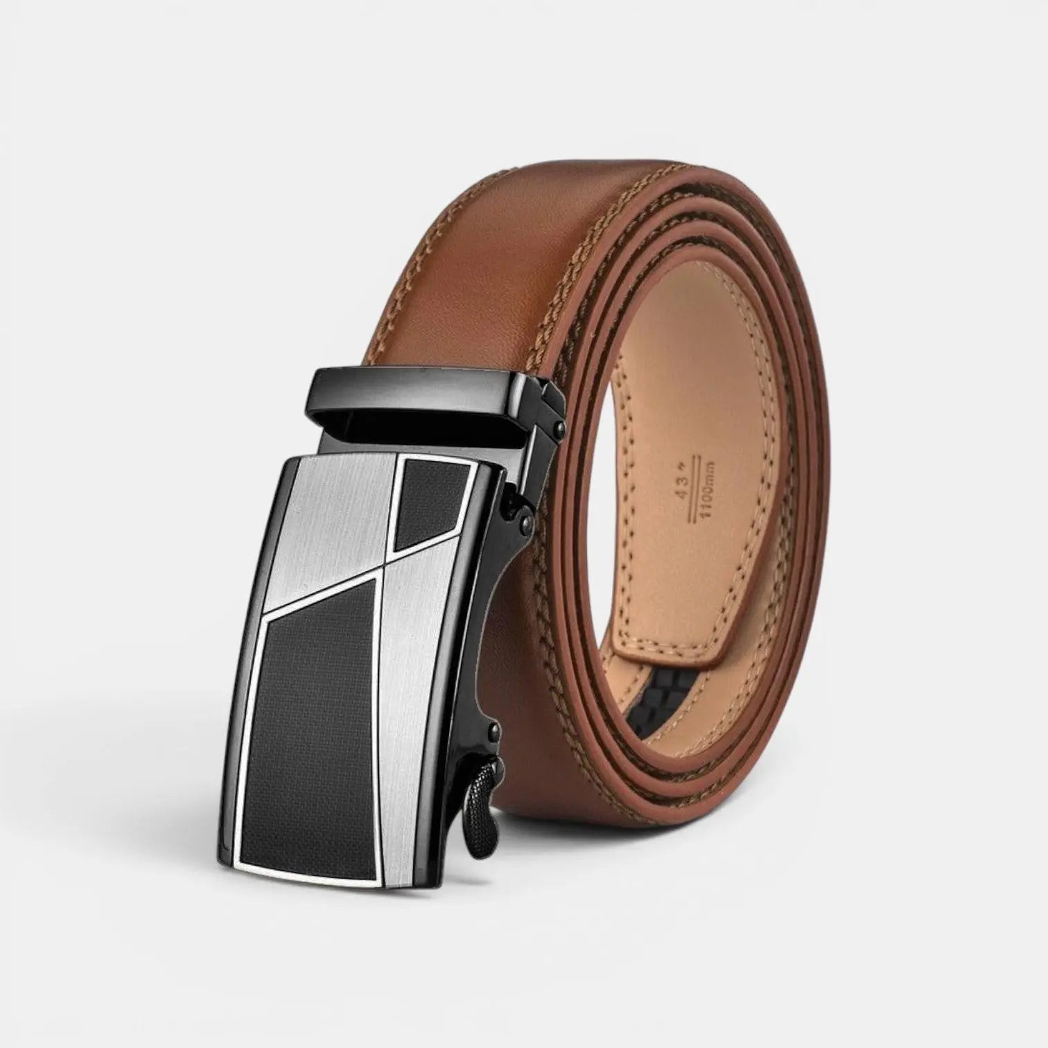 Ceinture Costume Cuir Lisse Automatique Marron Homme | Corvax La Maison de la Ceinture