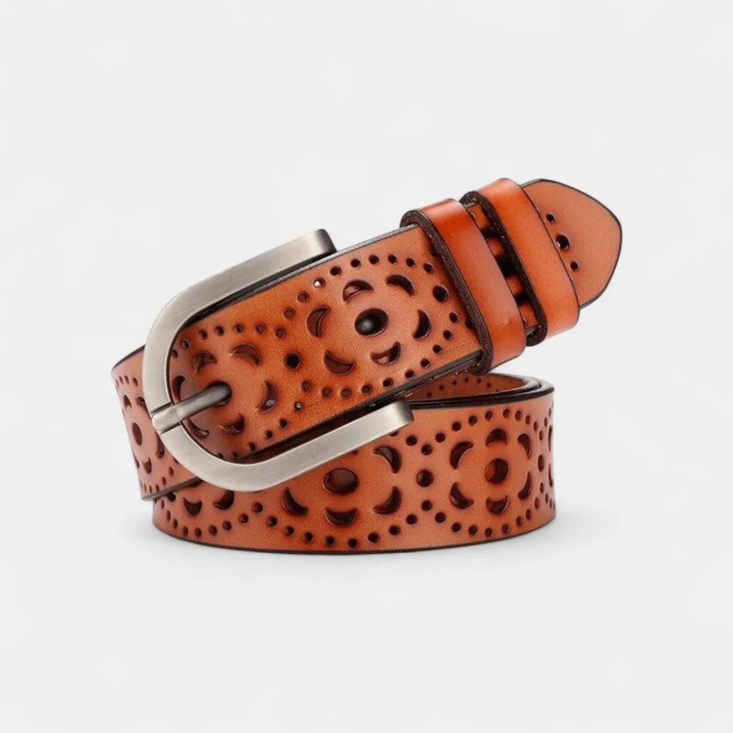 Ceinture Cuir Ajouré Femme Boucle Ardillon Argentée | Corvaj La Maison de la Ceinture