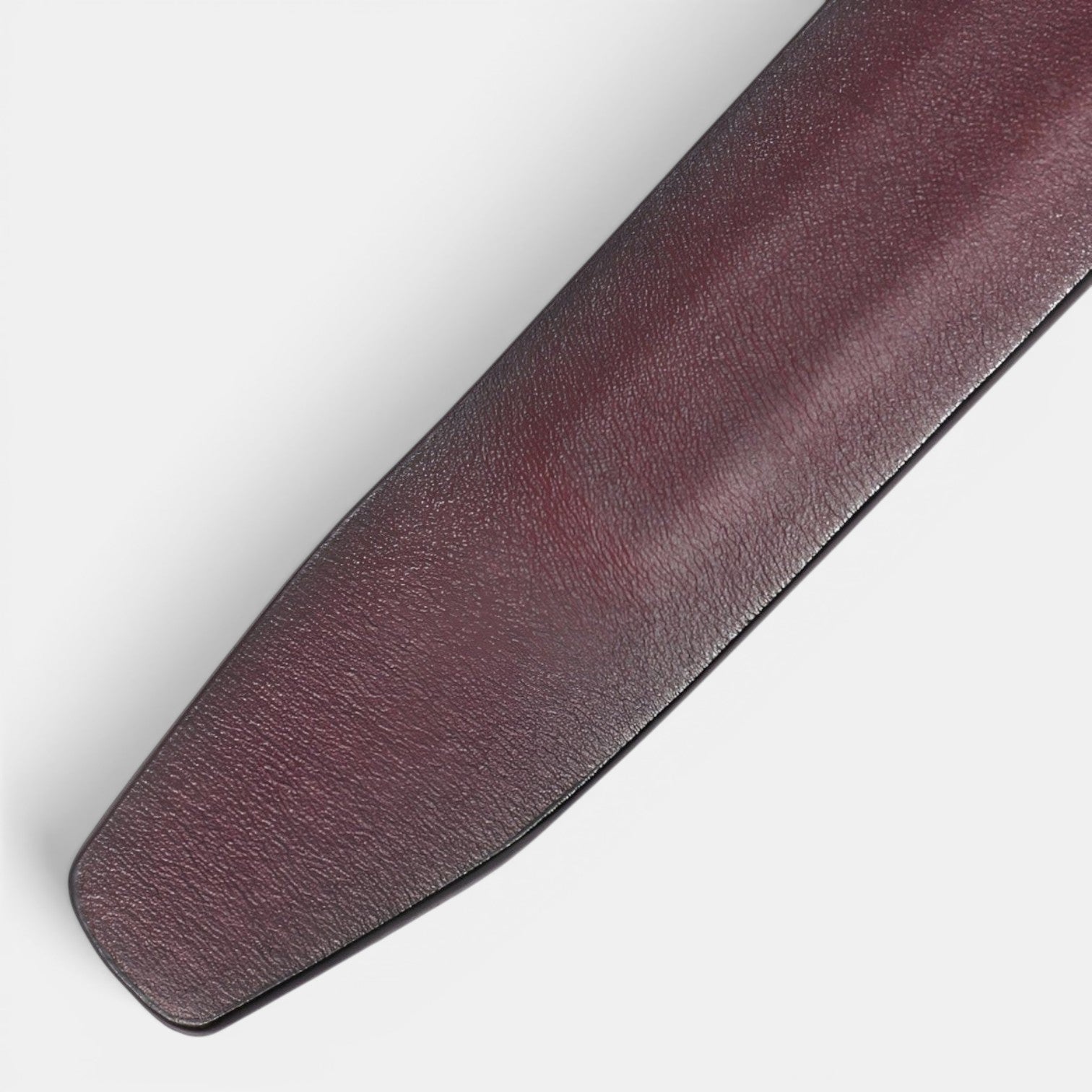 Ceinture Cuir Homme Sans Boucle Aspect Rétro Bordeaux | Vartis