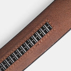 Ceinture Cuir Homme Sans Boucle Aspect Rétro Bordeaux | Vartis