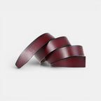 Ceinture Cuir Homme Sans Boucle Aspect Rétro Bordeaux | Vartis